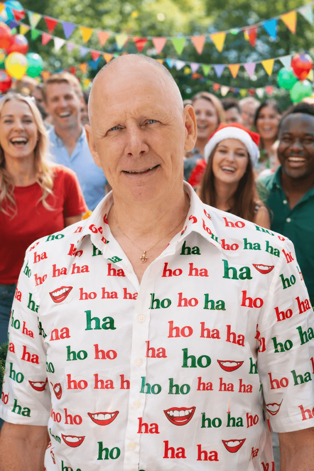 Mand i sjov skjorte til fest med venner